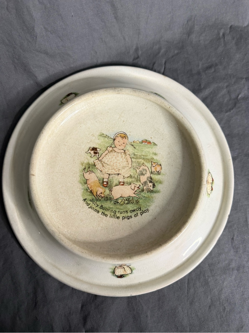 Vintage Ironstone 1905 Royal Baby Plate - Baby Bunting